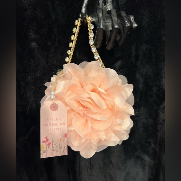 Jewel Badgley Mischka Blush Natasha Ruffle Box Clutch-NWT - Picture 9 of 13